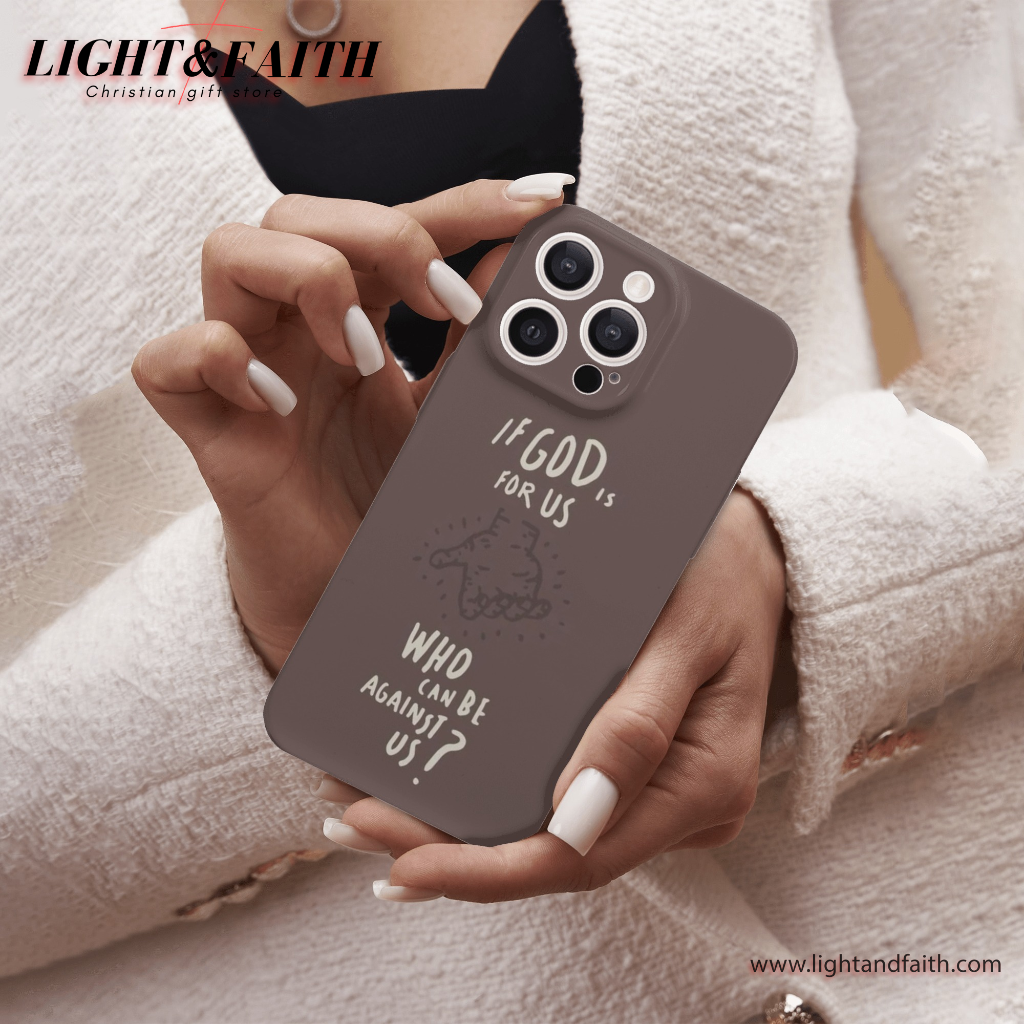 If God Is for Us Who Can Be Against Us Phone Case – Christian Encouragement Phone Cover, Christian Phone Case, Bible Verse Phone Case, Religious Gift, PCLAF56